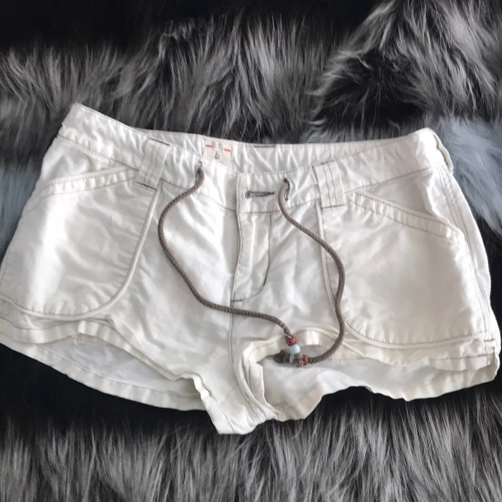 Free People White Linen Shorts